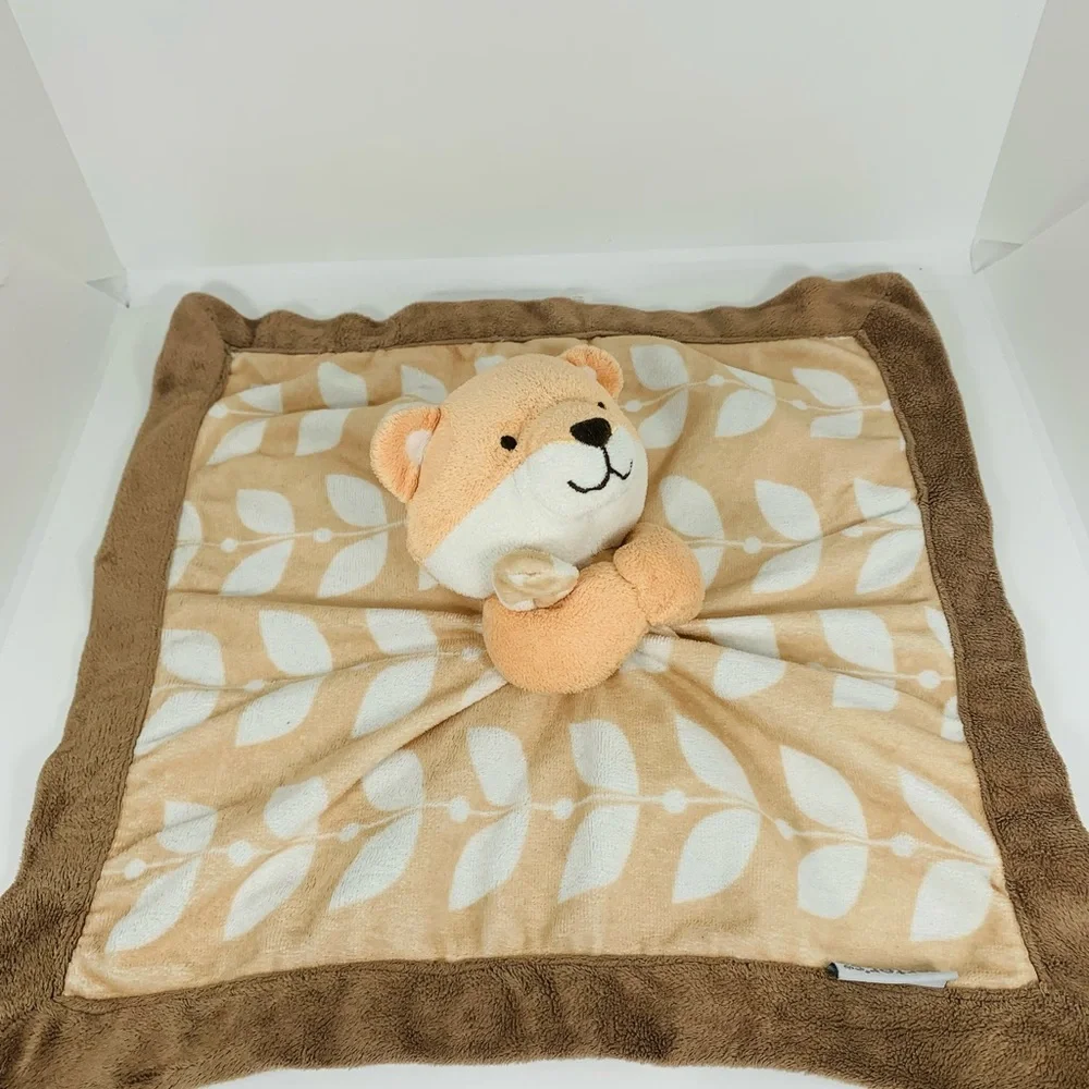 Carter's Orange Fox Plush Lovey Baby Security Blanket Brown White Leaves 2016